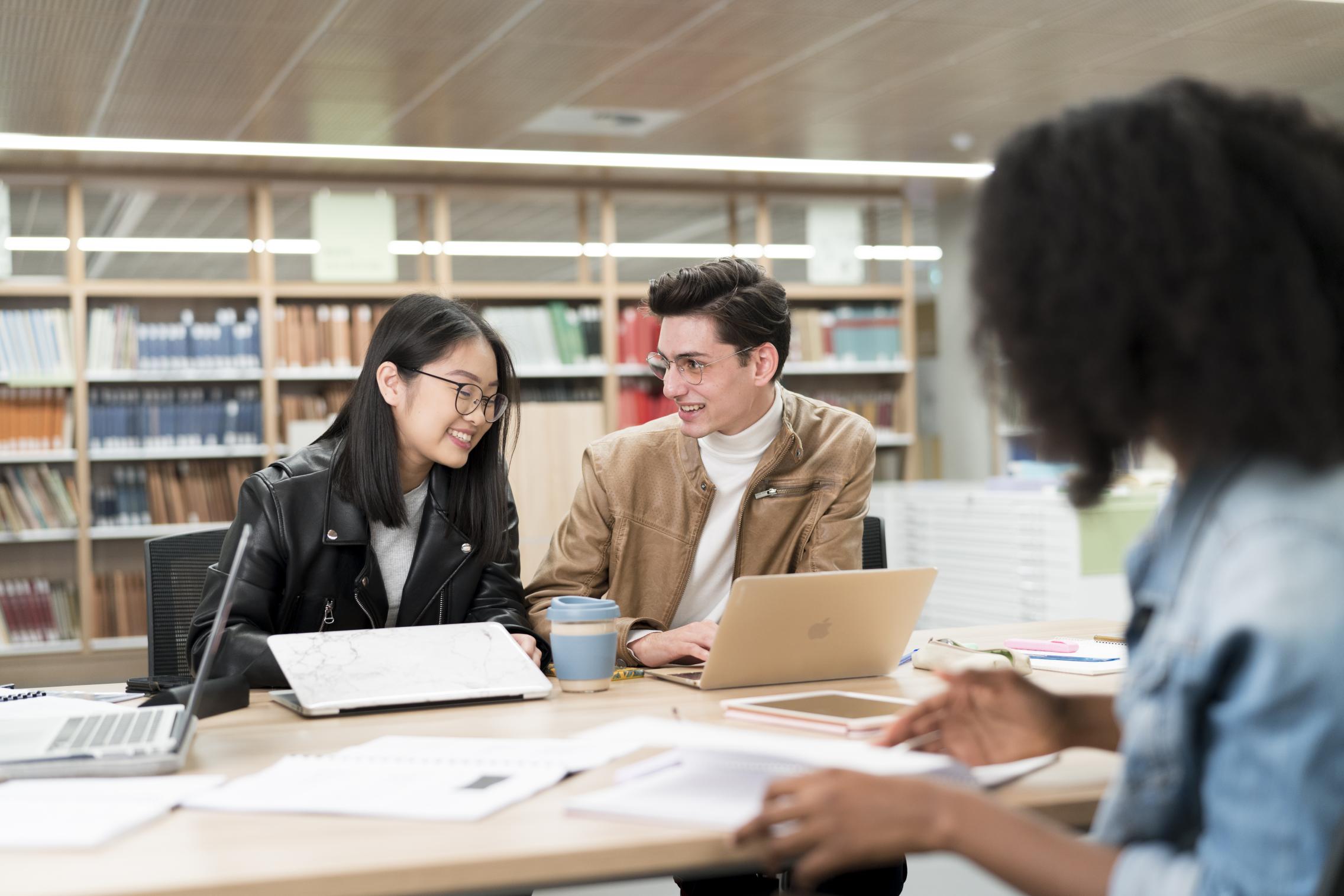 Students on Level 1 study group table