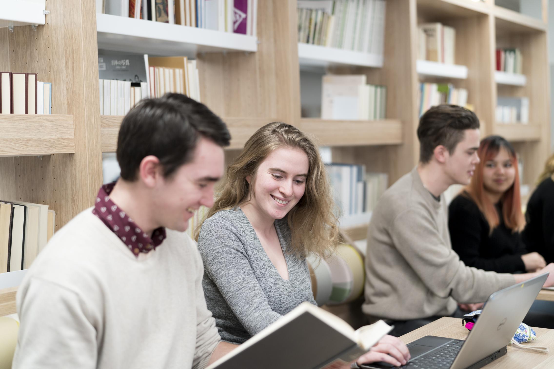 Student studying in the library Level 1