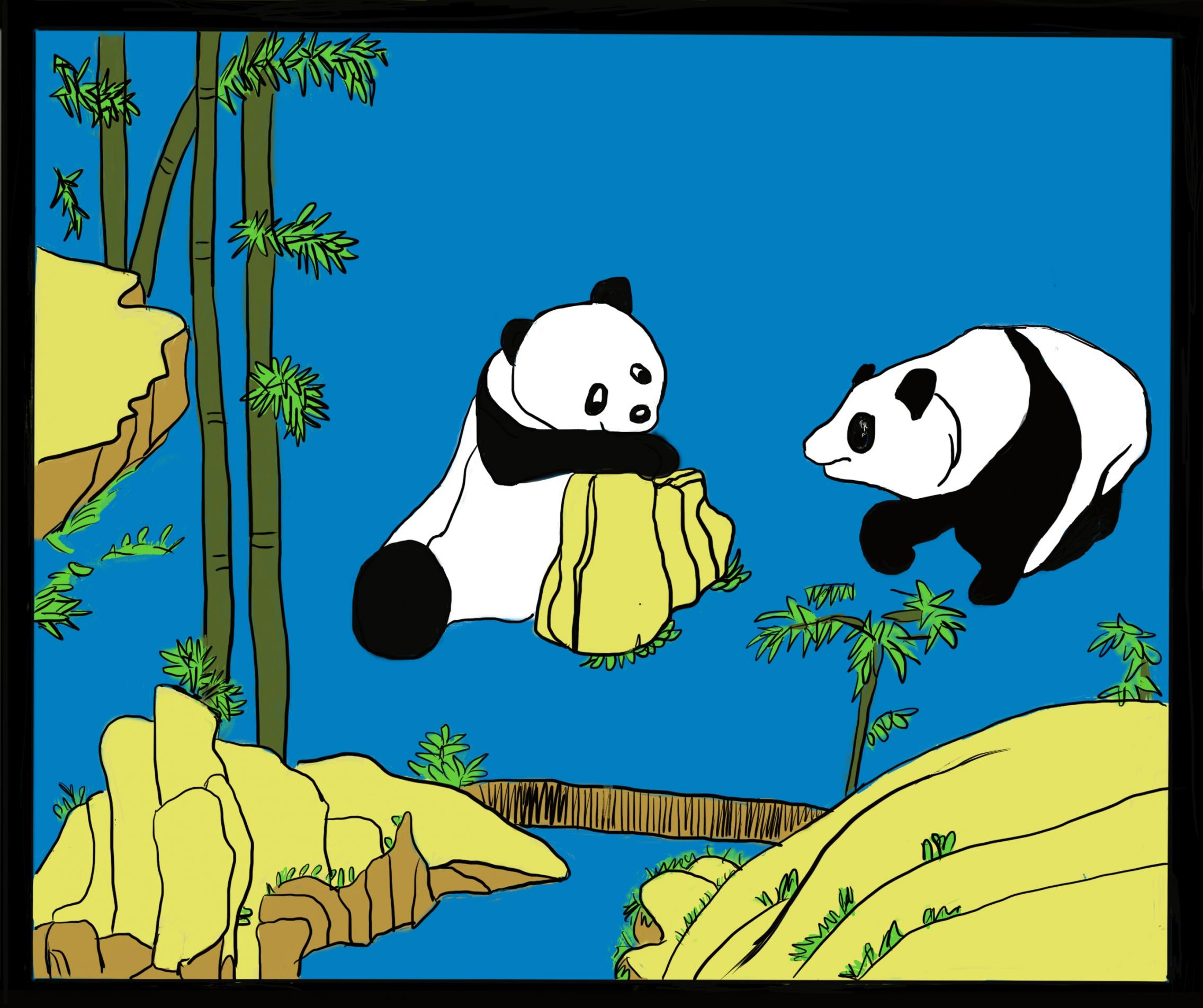 Two pandas