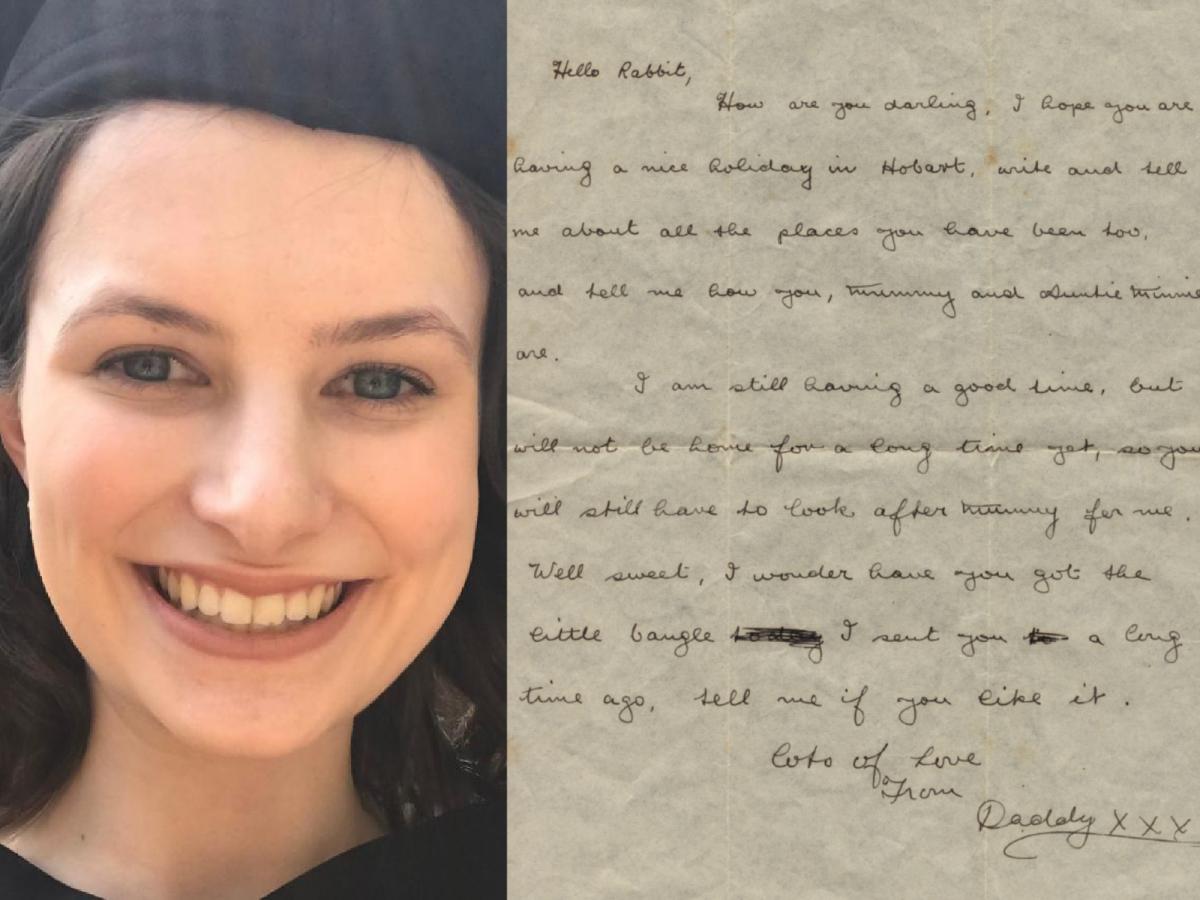 Jade Ryles and letter from a serviceman
