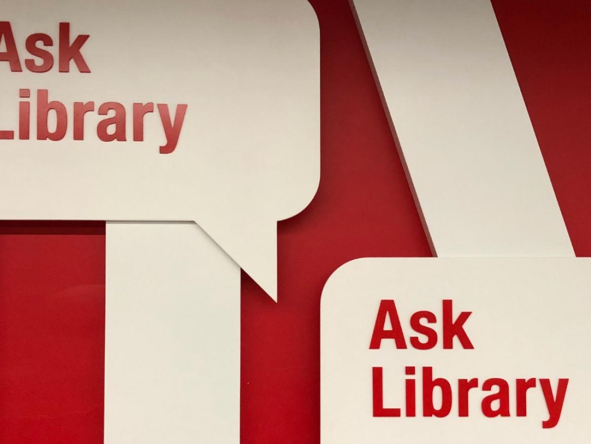 Ask library speech bubbles on wall