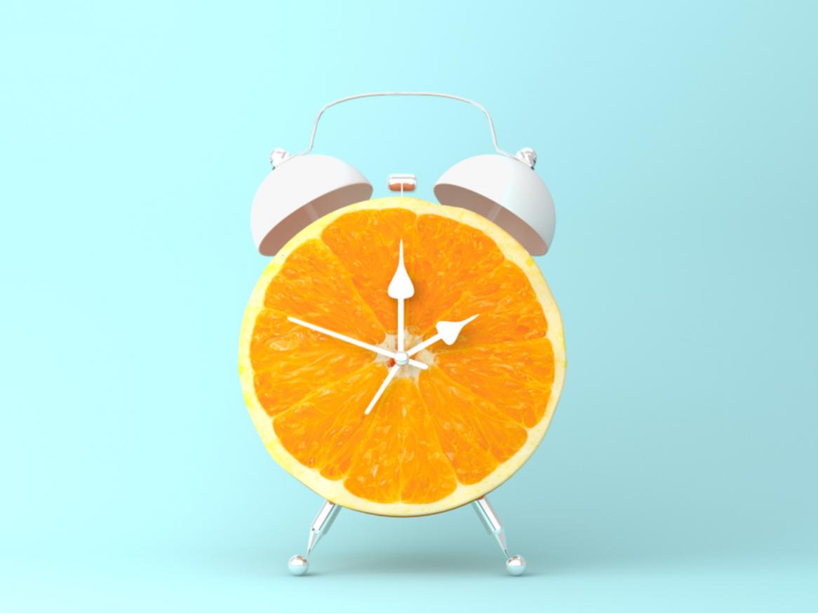 orange clock face