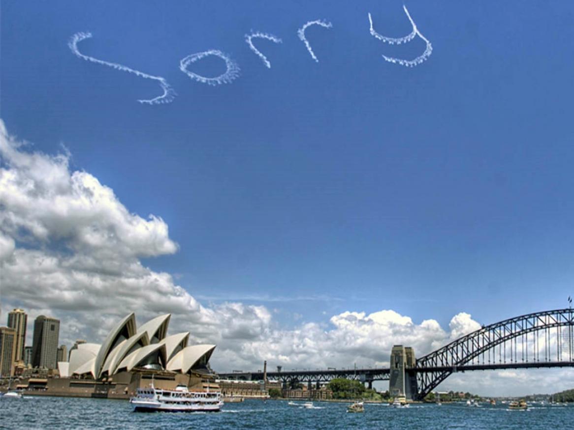 sorry day skywriting