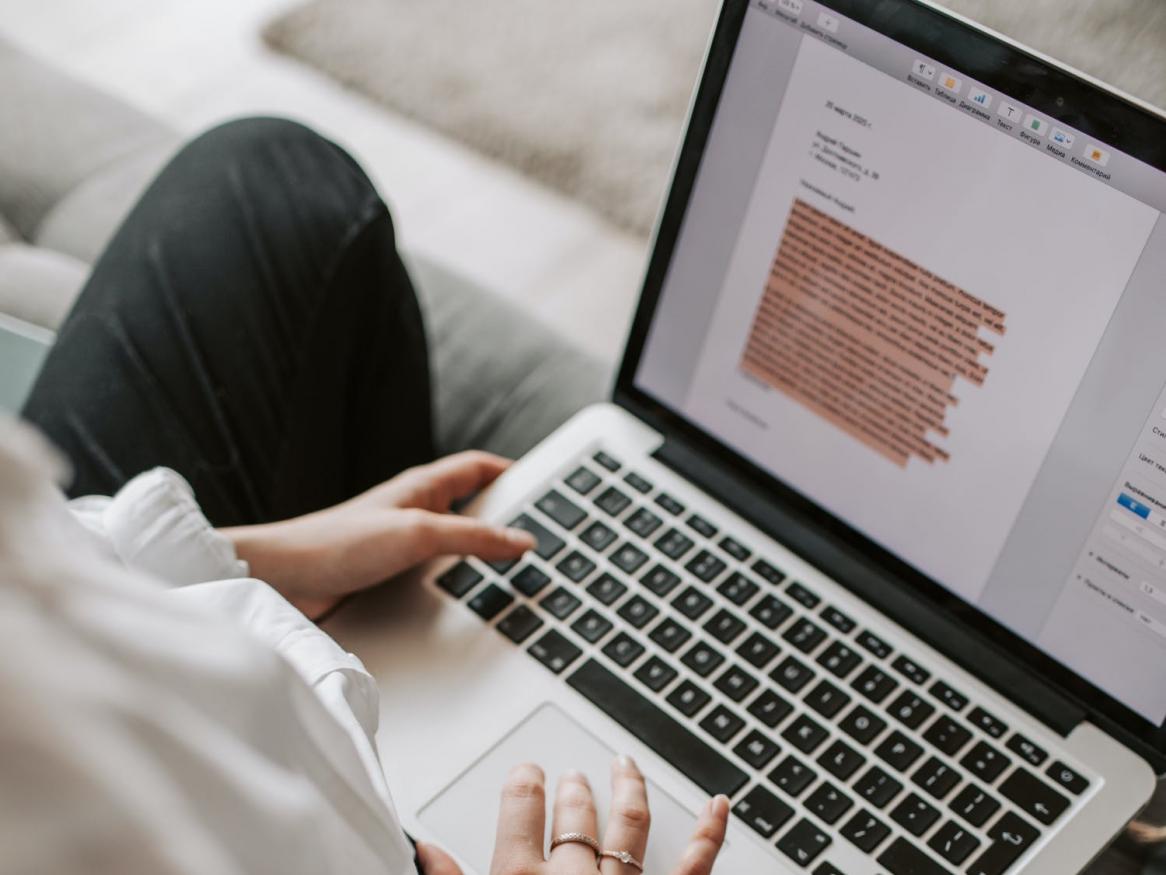 Person studying on laptop