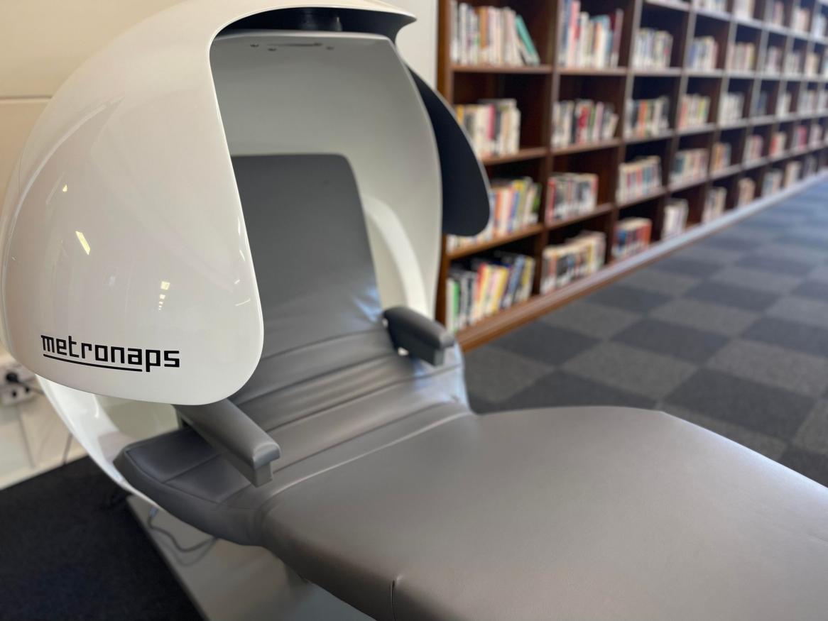 New sleep pod next to the Recreational Reading Collection