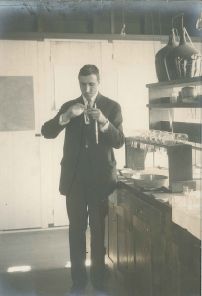 Robertson in the laboratory at the University of California, Berkeley, ca 1910-1920