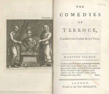 The comedies of Terence: translated into familiar blank verse,  George Colman, 1767