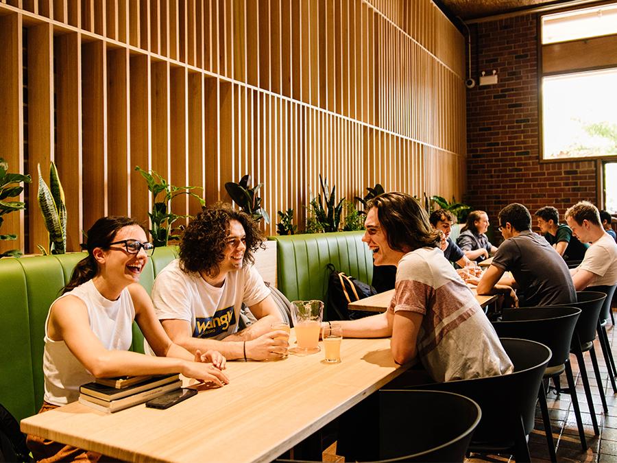 Students at the new UniBar