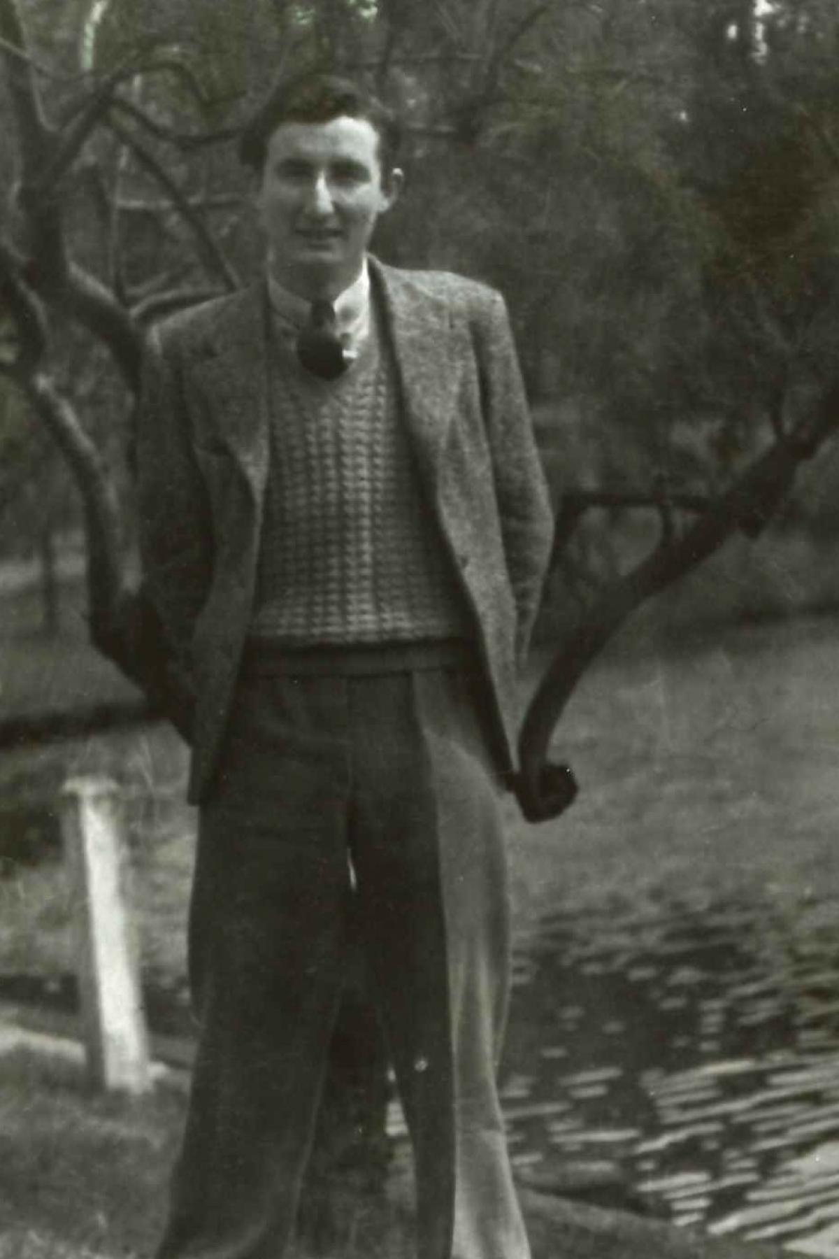 Raymond McMillan by the River Torrens as an undergraduate in the 1940s