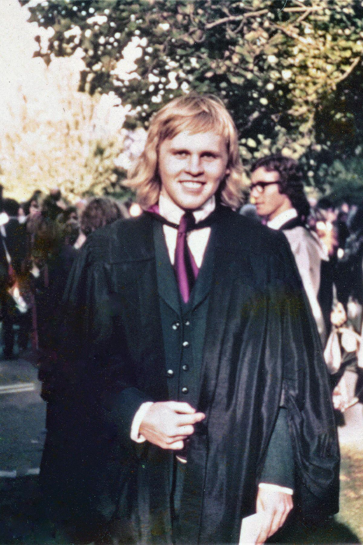 Andy Thomas at graduation 1973
