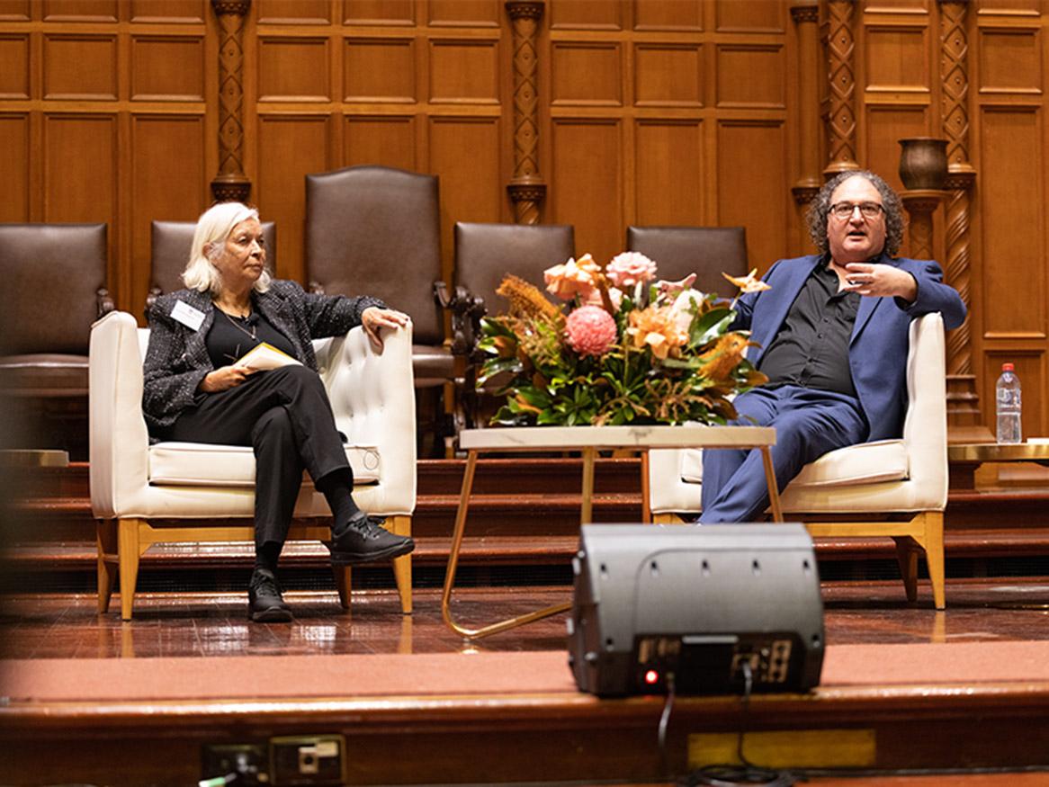 Marcia Langton and Aaron Corn launch the book on campus