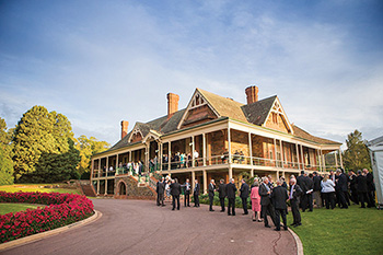 Guests at Urrbrae House celebrating the 100th anniversary of Peter Waite's gift to the University