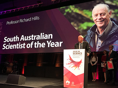 Professor Richard Hillis at awards ceremony