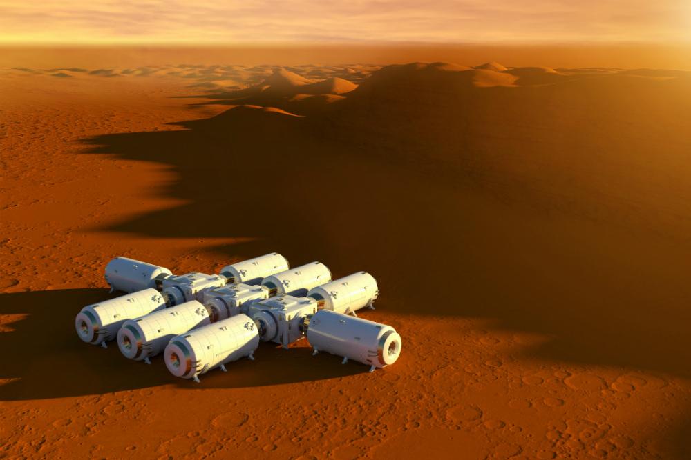 Living quarters on surface of Mars