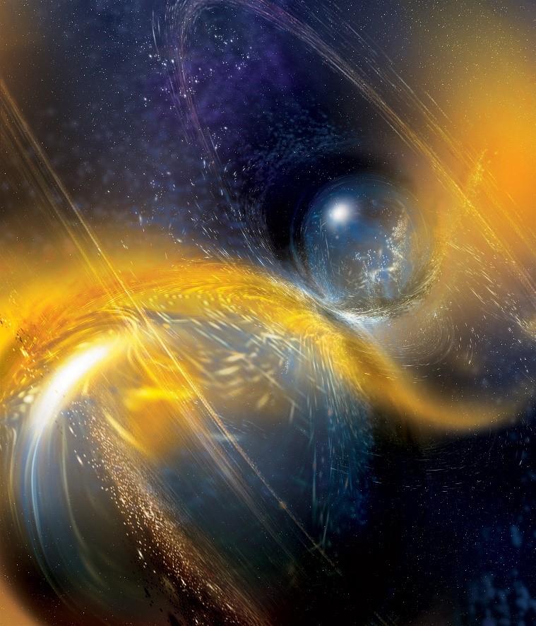 Graphic image of neutron star collision