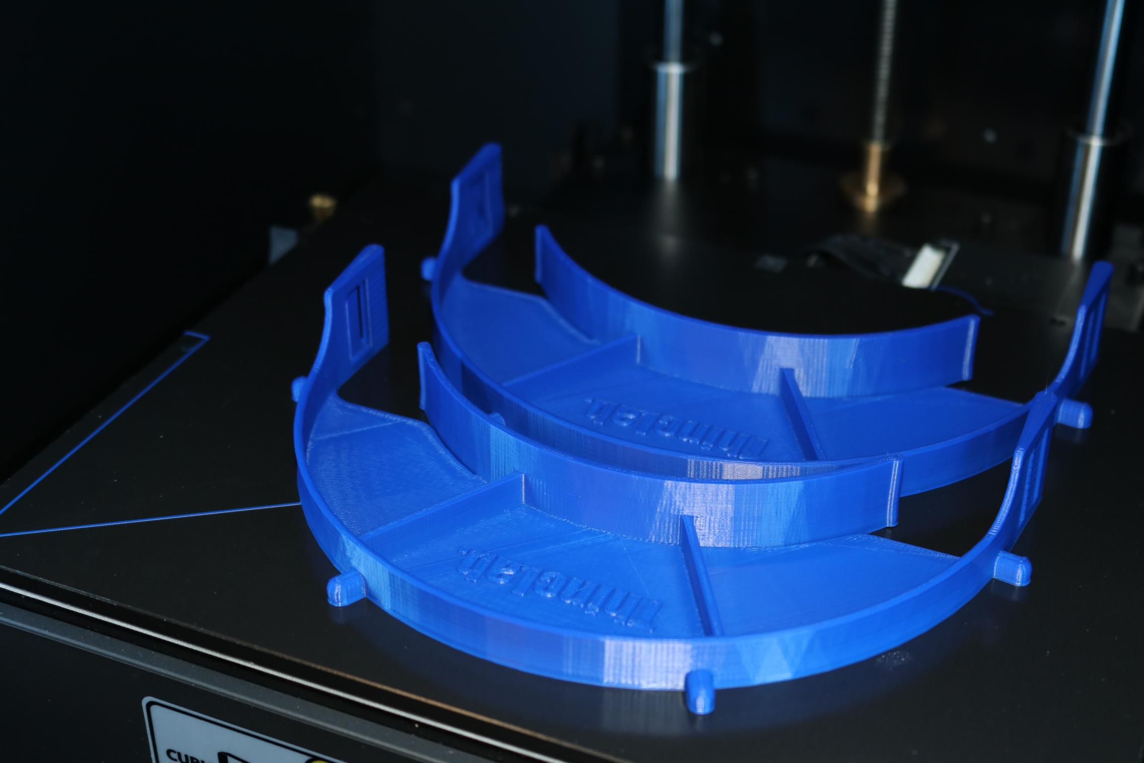 Face shields in a 3D printer