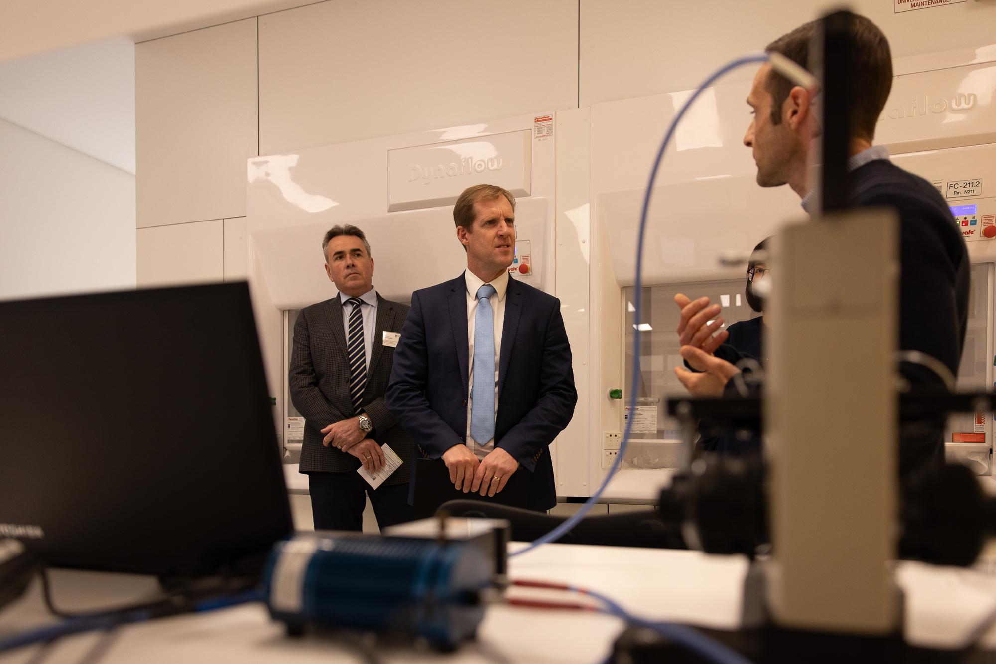 Trade and Investment Minister Stephen Patterson in the Advanced Materials Facility