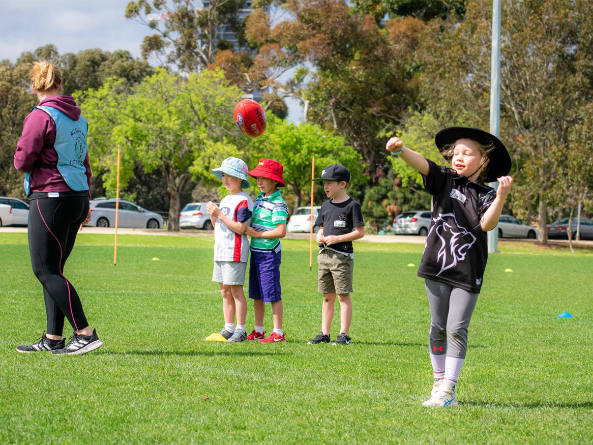 children playing sport
