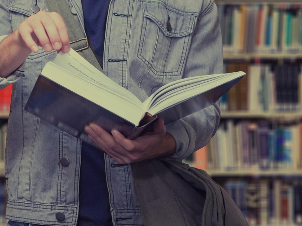 Student with book