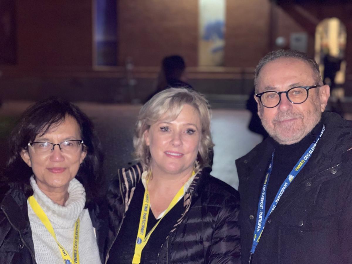 Professors Veronica Soebarto, Noel Lindsay and Emma Baker smile into the camera.