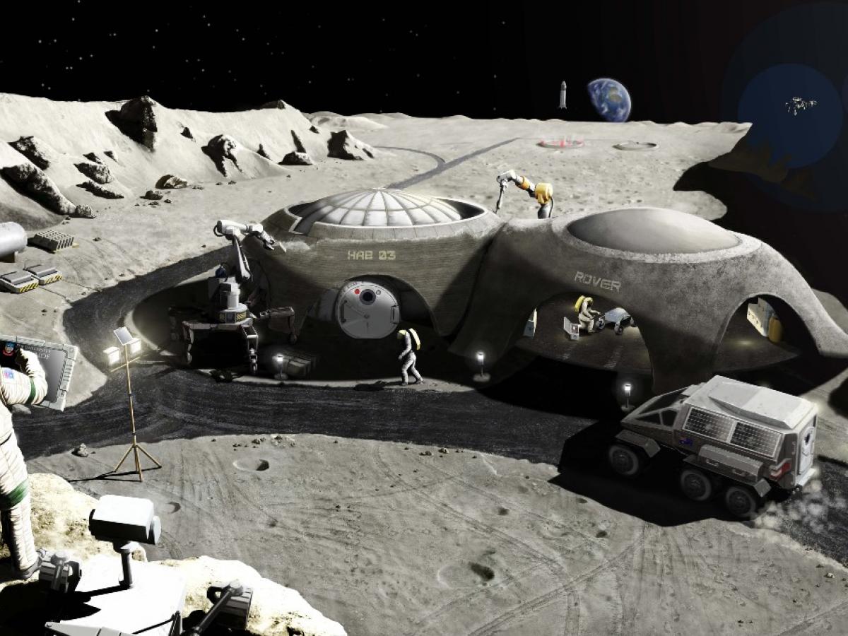 An artist's impression of off-Earth habitation. 