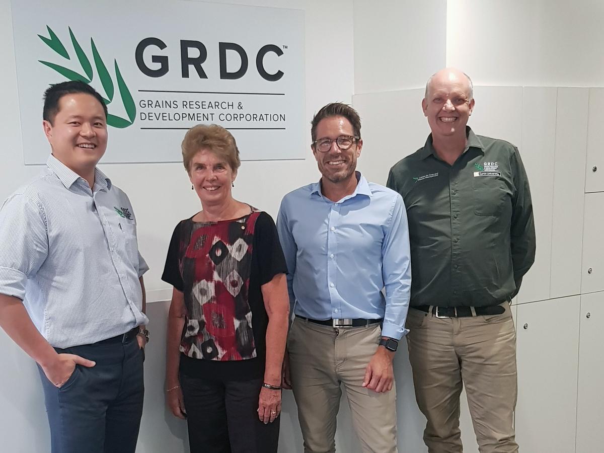 GRDC manager enabling technologies John Rivers; The University of Queensland Emeritus Professor Kaye Basford, Professor of Biometry; University of Adelaide Dr Julian Taylor, Biometry Hub; and Curtin University’s Professor Mark Gibberd, Director, Centre for Crop and Disease Management; represent the strategic partners for the Analytics for the Australian Grains Industry (AAGI) initiative.