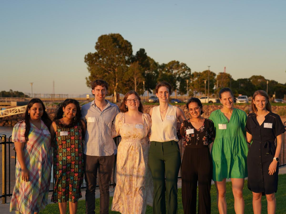 Adelaide Rural Clinical School’s 2023 rural placement students Mitali Rawat, Zakia Saymontee, Lachlan Clarke, Alison Teubner, Elly Schoff, Mansa Sukheja, Emma Lane, and Eden Smith in Port Augusta.