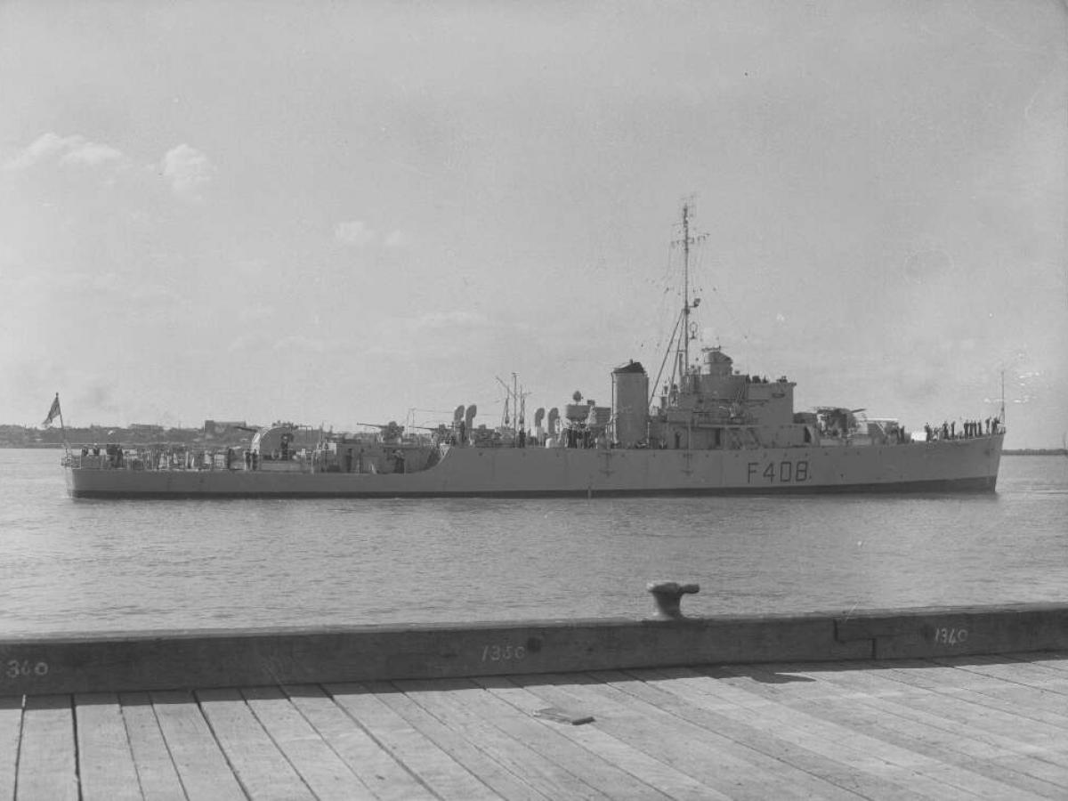 HMAS Culgoa Newcastle NSW 23 April 1951 courtesy Newcastle Morning Herald and Miners Advocate and National Library Australia