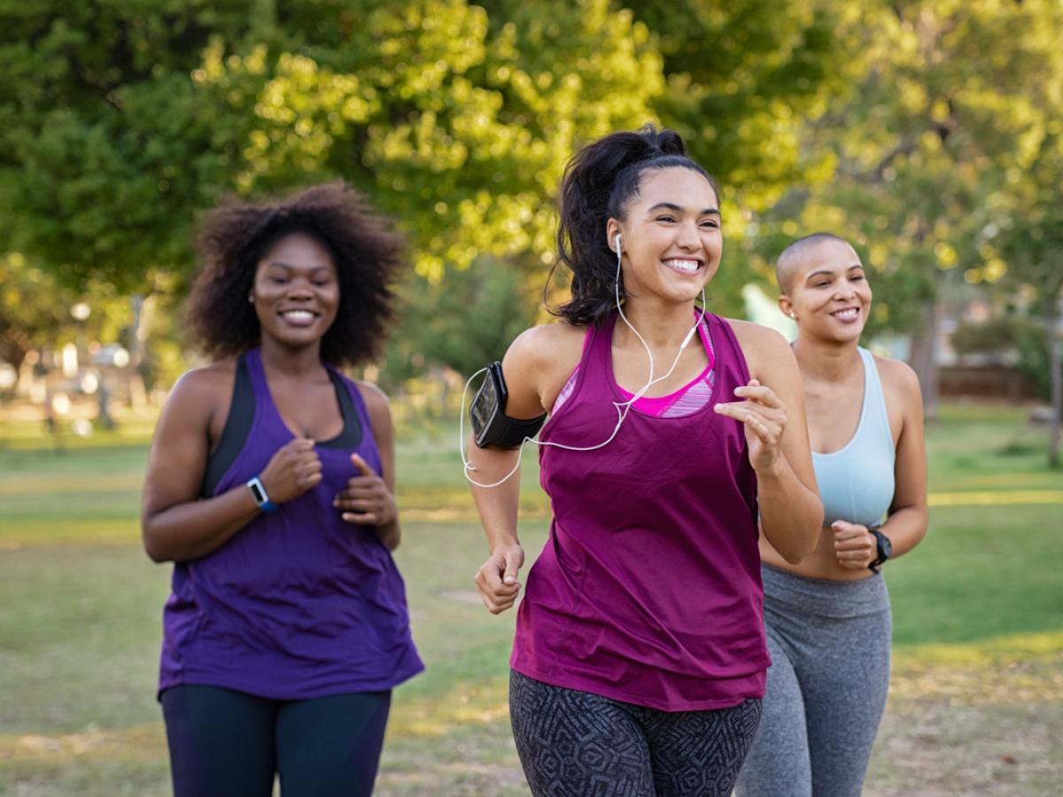 Runners in a park