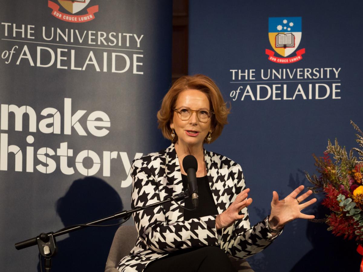 Former Prime Minister of Australia the Hon Julia Gillard AC at the 2023 Julia Gillard Public Lecture