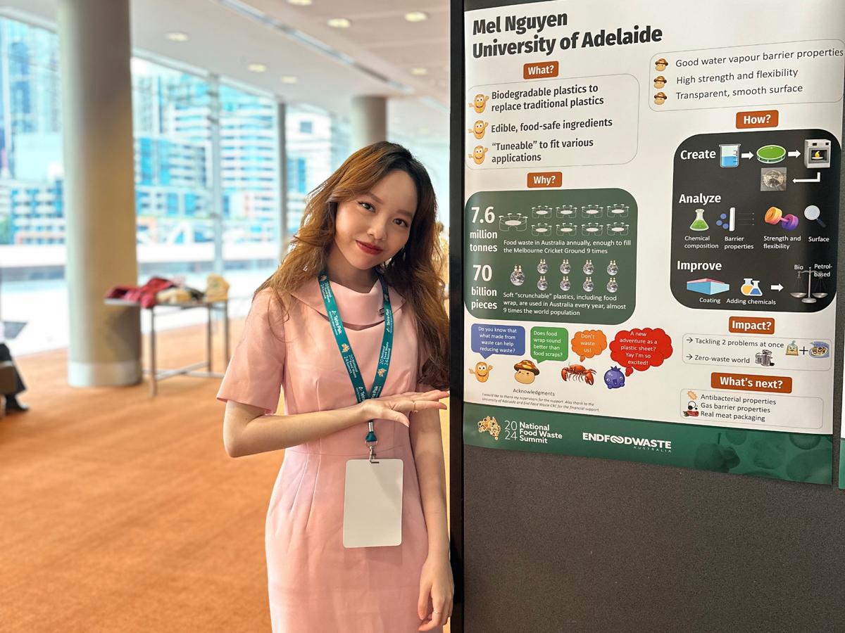 Mel Nguyen presenting her research