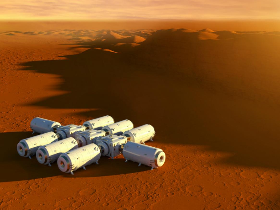 Living quarters on surface of Mars