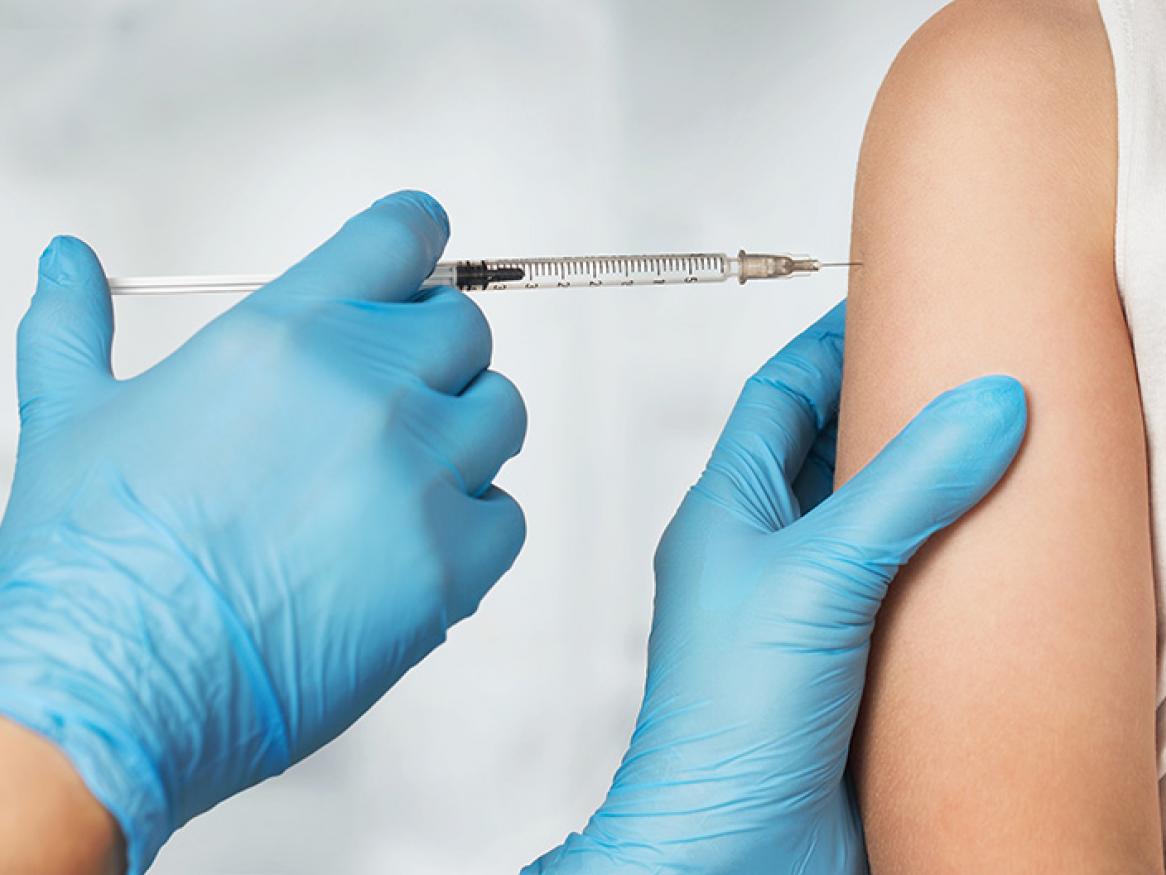 A child receiving a vaccination