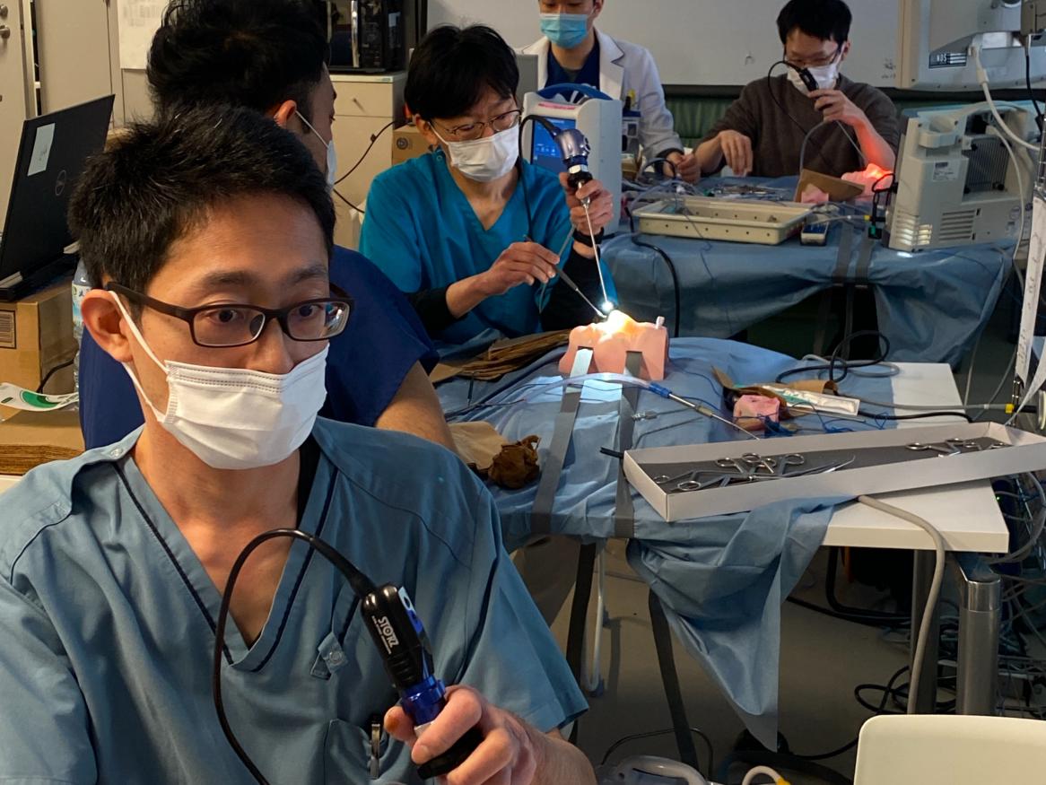 Surgeons undertaking training at Hokkaido University
