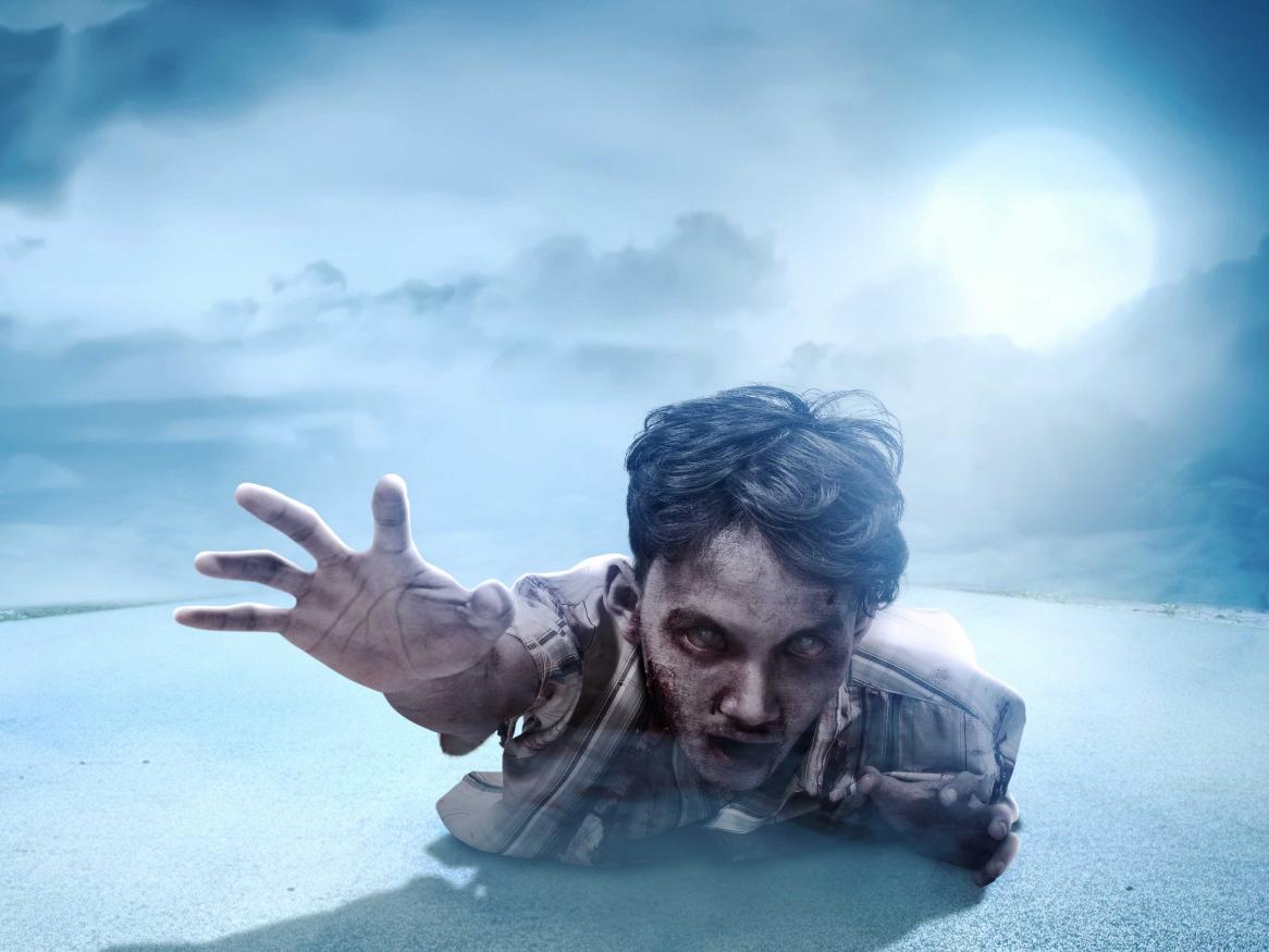 Zombie crawling image from iStock