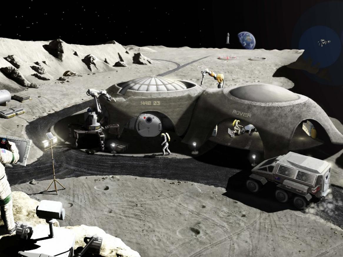 An artist's impression of off-Earth habitation.