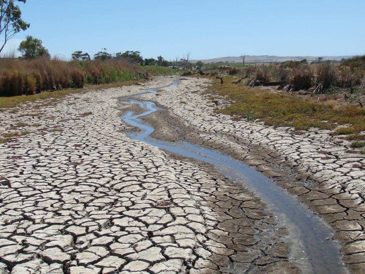 Finniss River in drought in 2009