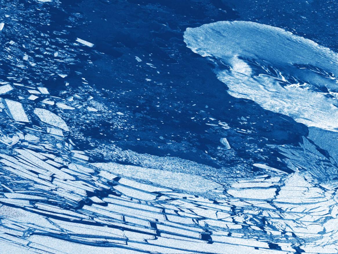 Satellite imagery of the breakup of the Wilkins Ice Shelf