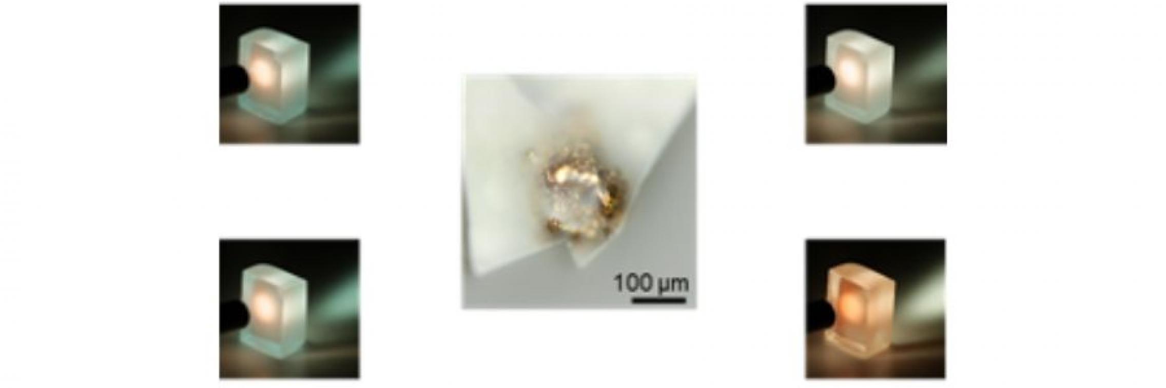 Images of tellurite glasses containing gold and gold nanoparticles
