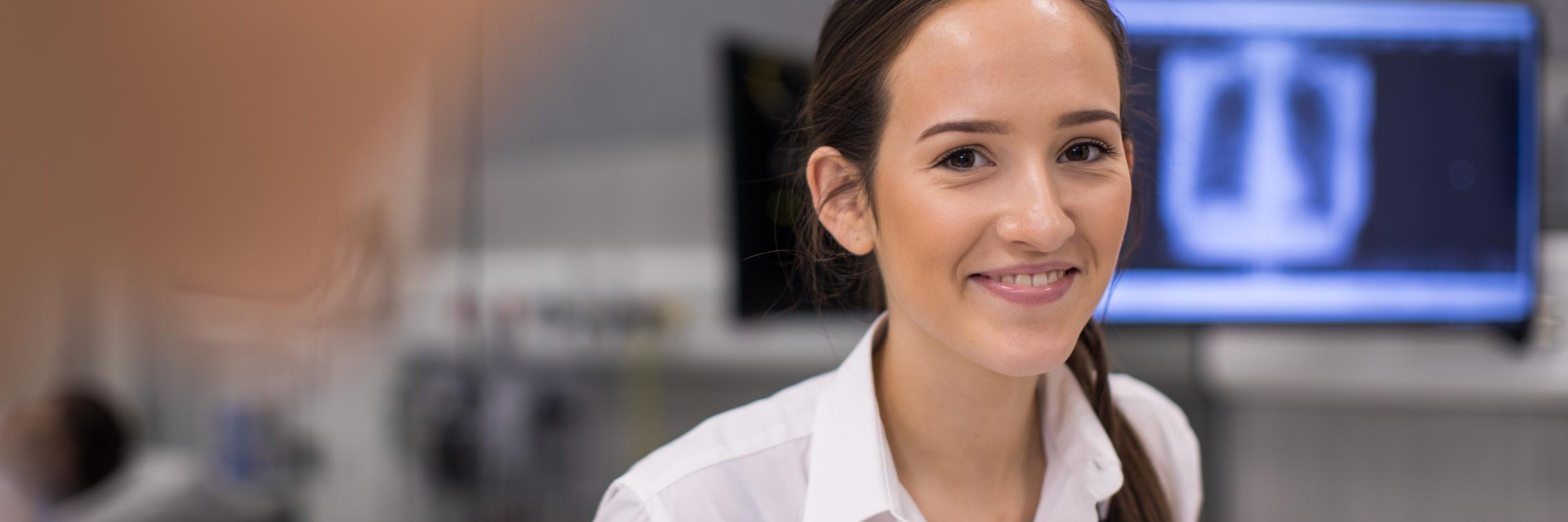 Smiling nursing student