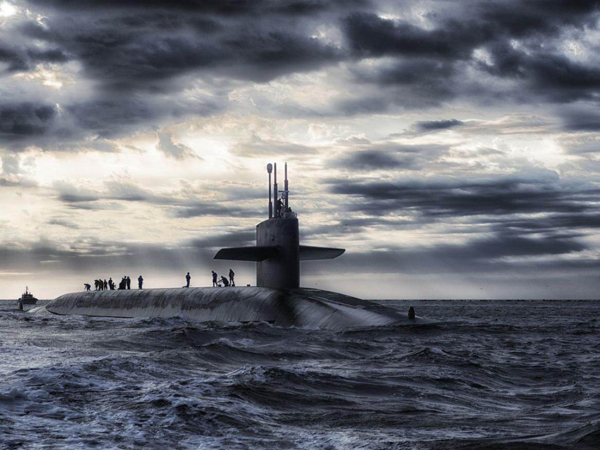 Submarine in ocean