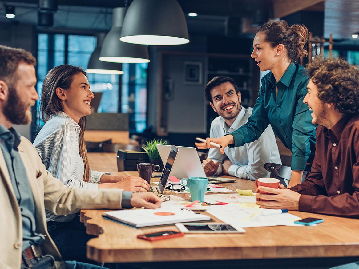 team of people around a table