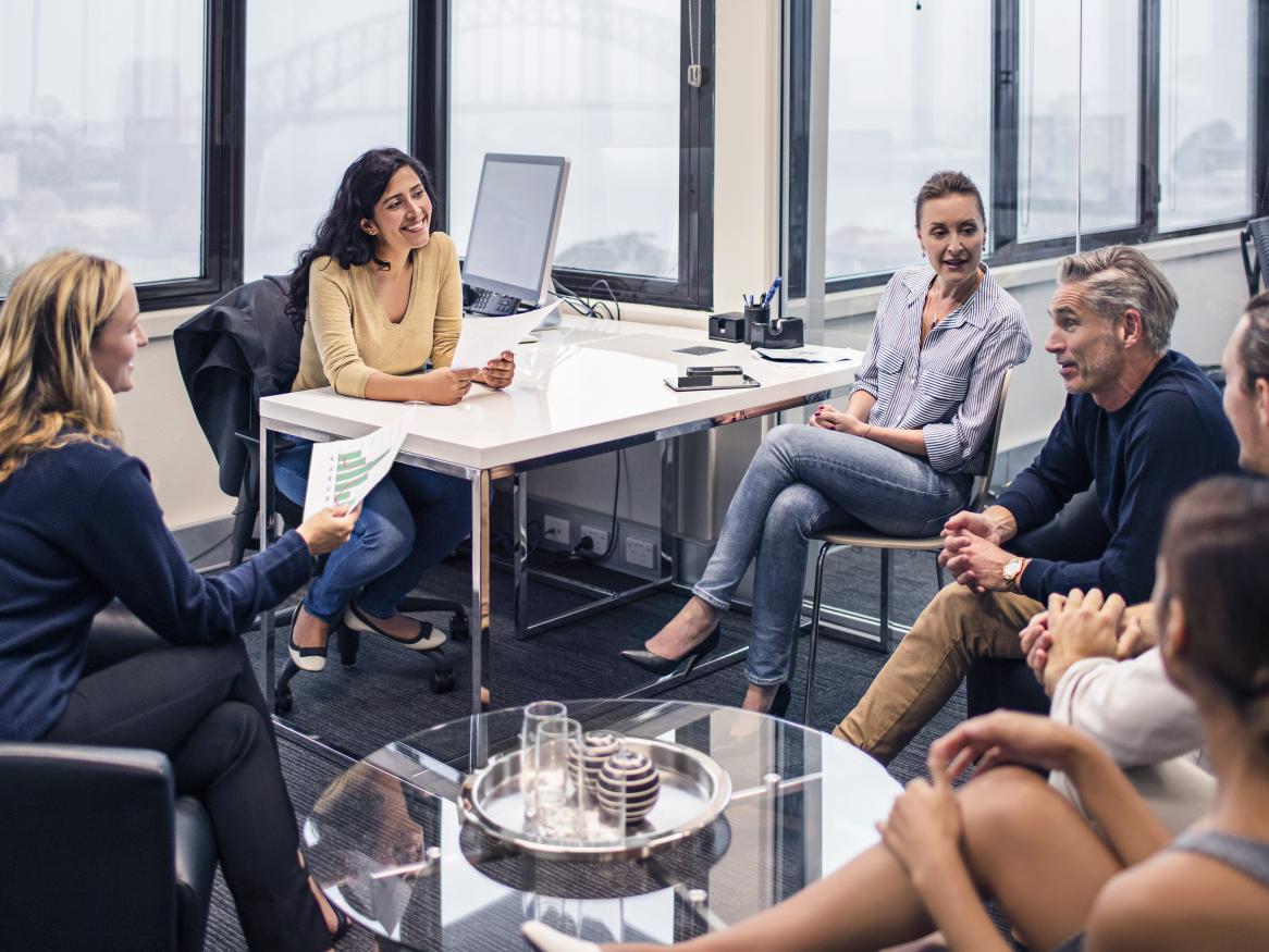 Candid business meeting in office
