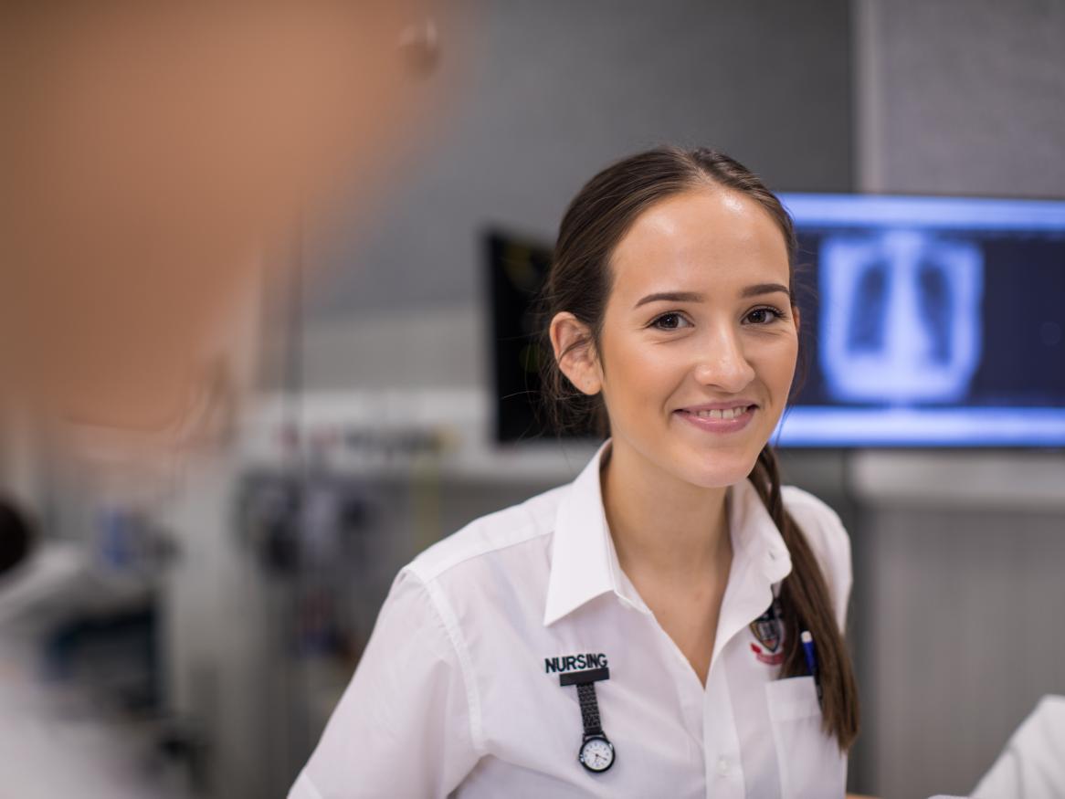 Smiling nursing student