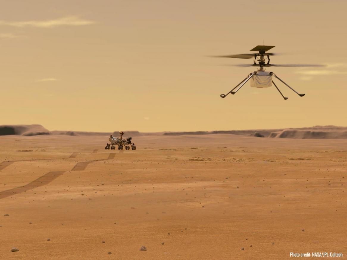 Space rover on mars