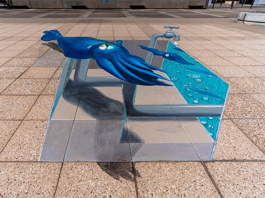 Water and Marine 3D street art