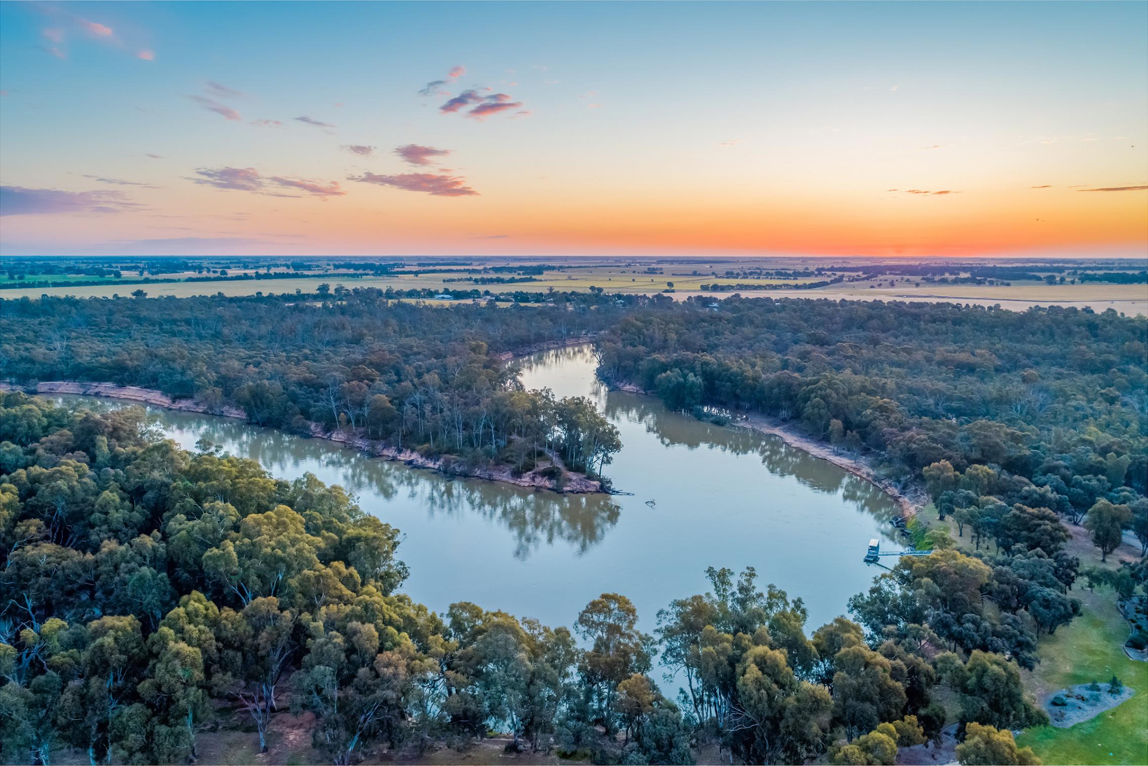 Murray river aerial shot. Image credit to iStock.