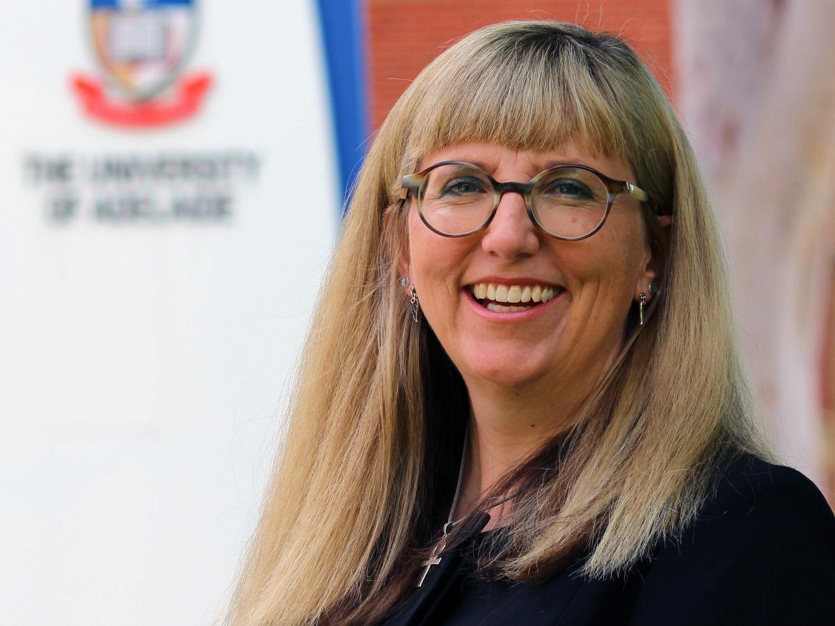 Professor Melissa de Zwart on campus