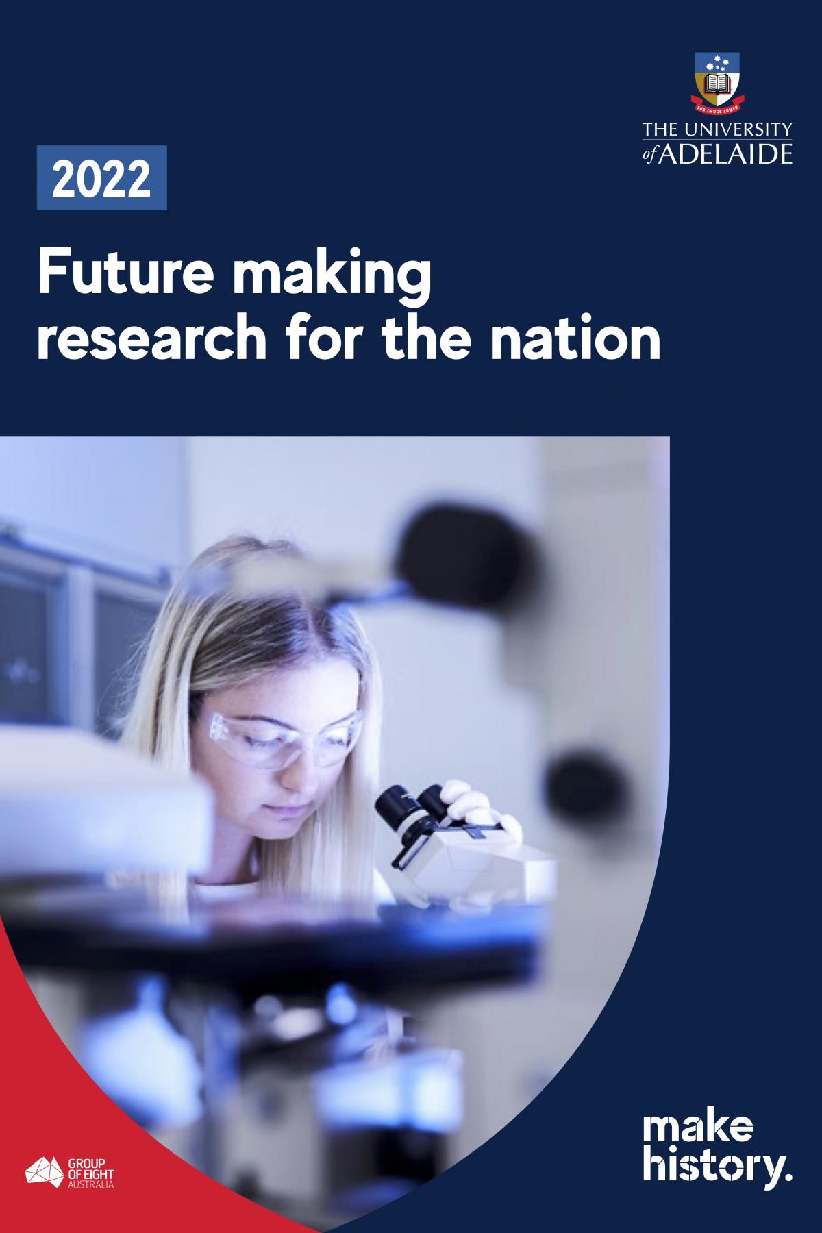 Brochure cover for Future making research for the nation