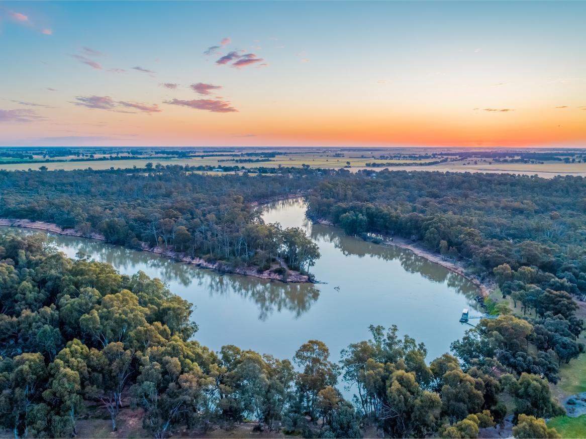 Murray river aerial shot. Image credit to iStock.